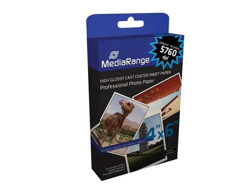Mediarange Fotopapier 100 (2x 50) Blatt hochglanz Fotopapier 10x15 220g/m²