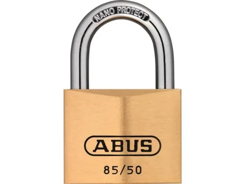 ABUS Zylindervorhangschloss 85/50 - Messingschloss - Vorhängeschloss mit korrosionsbeständigem Messing und gehärtetem Stahlbügel. Bietet hohe Sicherheit durch doppelte Verriegelung und Präzisions-Stiftzylinder.