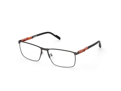 adidas Brillengestell SP5059 für Herren - Rechteckig & Modern - Verschreibungspflichtige Brillenfassung für Herren, gefertigt aus Metall, inklusive Brillenetui und Mikrofasertuch, ideal für einen professionellen Look.