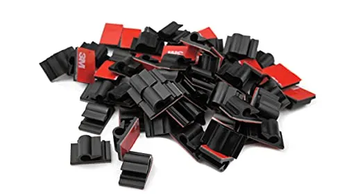 Stück verstellbare Kabelhalter selbstklebend 13x21mm Auto Schreibtisch Kabelklemme Set Kabelbefestigung Kabelclip Kabel binden Kabelschellen Kabelführung Büro Kabel Organizer Kabelführung Schwarz 50