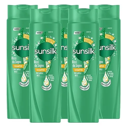 Sunsilk Traumlocken Shampoo gegen Frizz für definiertes und elastisches Haar - 5 Flaschen à 250 ml