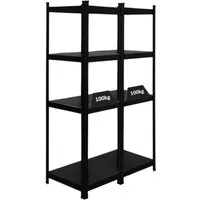 PROREGAL® Schwerlastregal MegaDeal 2x All Black Ragnar 150x45x45cm - Schwerlastregale mit 100kg Fachlast, stylish in mattschwarz, ideal für Werkstatt, Zuhause oder Büro. Höhenverstellbare Fachböden und einfacher Aufbau durch Steckmontage.