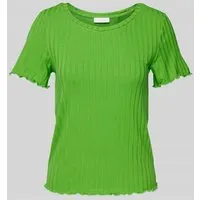 Rich & Royal T-Shirt mit geripptem Rundhalsausschnitt in Gruen, Größe XL