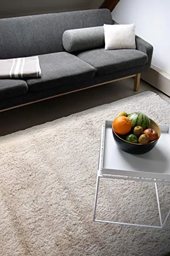 floor factory Moderner Teppich Delight beige 80x150cm - edler Designer Teppich mit flauschig weichem Flor
