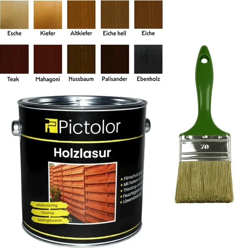 Pictolor® Holzanstrich-Set mit Werkzeug2,5 Liter Esche