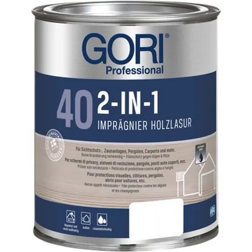 Gori 40 Holzlasur 2in1 eiche - UV-Schutz & Wetterschutz - Lasuren, 2in1 Holzlasur in eiche mit UV-Schutz und Wetterschutz, ideal für langlebigen Holzschutz im Außenbereich.