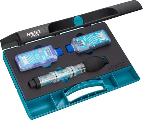 HAZET Dichtigkeits-Prüfgerät 4793/3 – 3-teilig - Bohrungsmessgeräte für die präzise Erkennung von Zylinderkopf-Dichtungsschäden bei Benzin-, Diesel- und Gasmotoren, besonders robust und langlebig für den Werkstatteinsatz.