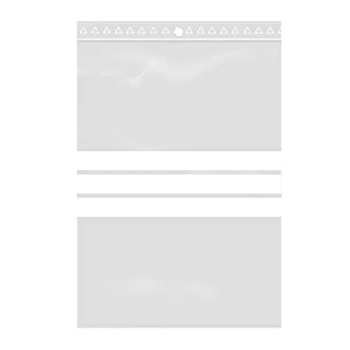 Stück wiederverschließbare Beutel mit weißen Streifen für Lebensmittel, Schmuck, Zubehör, Format 12 x 18 cm 100