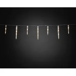 Konstsmide LED Eiszapfen Lichtervorhang 32 Zapfen - Weihnachtsbeleuchtung mit 96 warmweißen LEDs, Multifunktion und Memoryfunktion für zauberhafte Winterdekoration im Außenbereich.