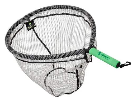 Gunki Kescher Float GM - Schwimmender Watkescher - Watkescher mit gummierter Oberfläche, leicht und ideal für den Einsatz beim Belly Boot Angeln auf Meerforelle.