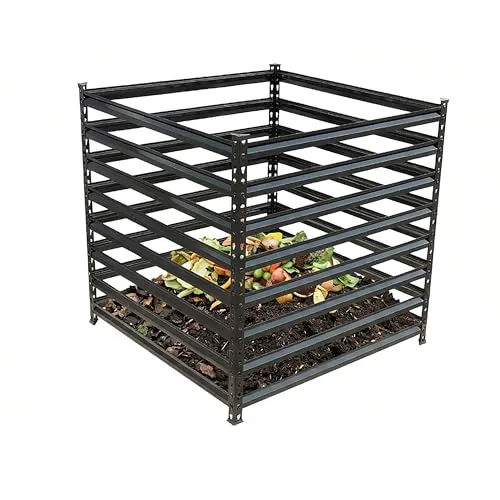 Relaxdays Komposter Metall, Biokomposter für Garten, 729 Liter, rostfrei