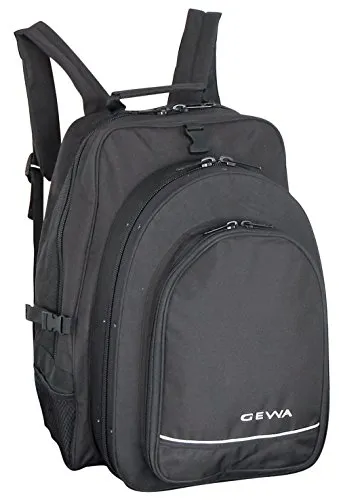 Gewa 708120 Rucksack mit Klarinetten Etui, schwarz - Koffer & Hüllen für Holzblasinstrumente, wasserabweisend und vielseitig einsetzbar mit Notentasche für Musiker, passend für Böhm- und deutsches System.