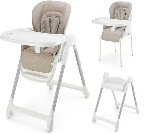 Kinderkraft TULO 3-in-1 Hochstuhl – Beige, höhenverstellbar und faltbar - Der Kinderkraft TULO 3-in-1 Hochstuhl in Beige vereint Funktionalität und Stil. Mit höhenverstellbarer Sitzfläche und praktischem Doppeltablett ist er ideal für alle Entwicklungsphasen Ihres Kindes.