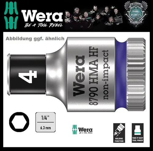 WERA Steckschlüsseleinsatz Stecknuß 8790 HMA HF 1/4 Zoll 6-kant 15 mm CV-Stahl