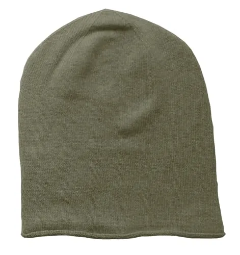 Mississhop 381 Feinstrick Kaschmir-Gemisch Beanie Mütze Slouch/XXL Schal/Handschuhe Khaki Einheitsgroesse Muetze