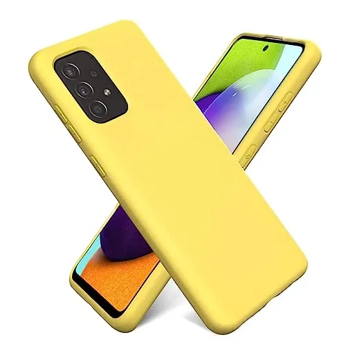 CoolGadget Schutzhülle TPU für Samsung Galaxy A52 / A52 5G / A52S 5G, Silikonhülle, stoßfest, Kratzfest, kabelloses Laden, weiche Innenseite, Gelb