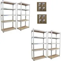 TRUTZHOLM Steckregal 4x Schwerlastregal 180x90x40 cm - 4er Set Schwerlastregale mit 875 kg Tragkraft, ideal zum Lagern schwerer Gegenstände. Flexibles Stecksystem ohne Schrauben, umbaubar als Werkbank und kombinierbar für individuelle Bedürfnisse.