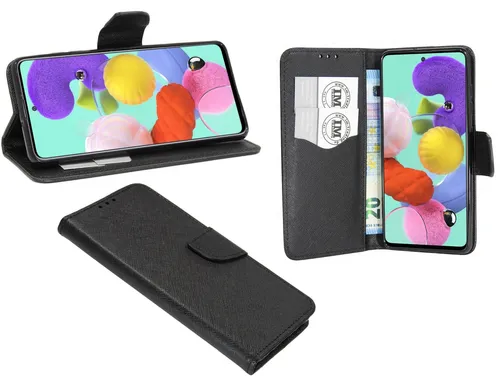 Klapp Tasche Buchtasche Zubehör Bumper für Samsung Galaxy A51 (A515F) Black