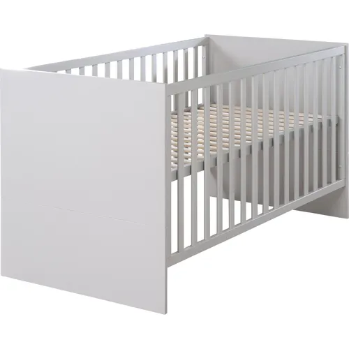 roba Kombi-Kinderbett Lea 70 x 140 - 3-fach höhenverstellbar & umbaubar zum Juniorbett - Modernes Babybett in Cremegrau, 3-fach höhenverstellbar und mit herausnehmbaren Schlupfsprossen für einfachen Zugang. Sicher und schadstoffgeprüft, ideal für jedes Kinderzimmer.
