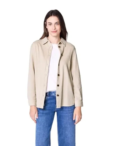 Street One Studio Cord-Hemdbluse Soft Fawn beige 36 - Damenbluse mit Hemdkragen und Langarm, aus weichem Cord, ideal für lässige Looks. Perfekte Passform und angenehmer Tragekomfort.