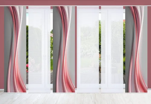 HOME in green Schiebegardine 84070 ELANIA - Nachhaltige Schiebegardine aus recyceltem Polyester, halbtransparent mit modernem Bambus-Motiv – ideal für stilvolle Wohnräume und umweltbewusste Einrichtung.