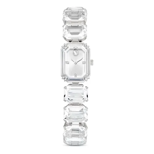 Swarovski Uhr mit Oktagon-Schliff, Weiß, Edelstahl von Swarovski