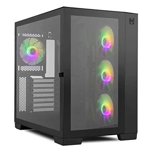 Nox Hummer Astra ARGB Midi Tower Gehäuse - Elegantes PC-Gehäuse mit gehärtetem Glas und RGB-Beleuchtung, ideal für Gamer, die Wert auf Design und Kühlung legen. Kompatibel mit ATX, ITX und micro ATX Motherboards.