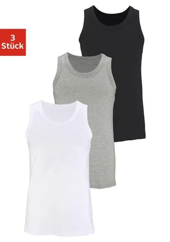 H.I.S Tanktop für Herren - 3er Pack, Rundhals - Ärmellose Shirts in modischen Farben, aus hochwertiger Baumwolle, ideal zum Kombinieren und unterstützt die Initiative Cotton made in Africa.