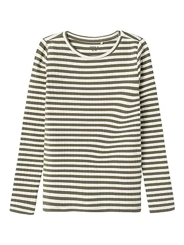 NAME IT Mädchen Nkfsuraja Xsl Top Noos Langarmshirt, Deep Lichen Green, 122-128 EU