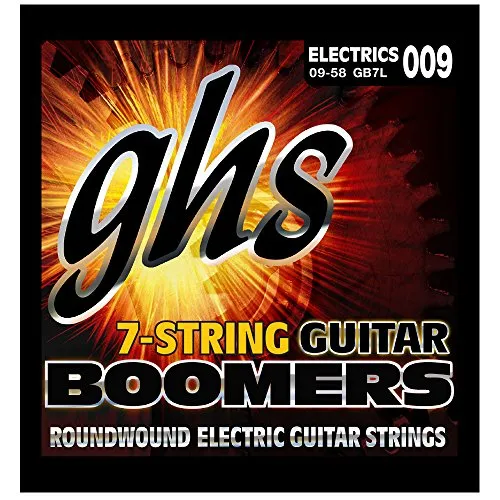 GHS Guitar Boomers - GB76 - Electric Guitar String Set, 7-String, Light, .009-.058