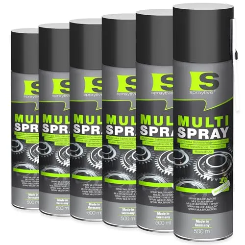 Spraytive Multi Spray 6 x 500 ml – 5-in-1 Kriechöl & Multifunktionsöl – Rostlöser, Schmiermittel, Kontaktspray, Reiniger & Korrosionsschutz – Allzwecköl – Made in Germany