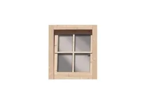 Karibu Fenster Dreh-/Kippfenster aus Echtglas - Gartenhausfenster aus nordischer Fichte, robust und energiesparend, ideal für Saunen oder Gartenhäuser. Maße: 69 cm x 79.5 cm.
