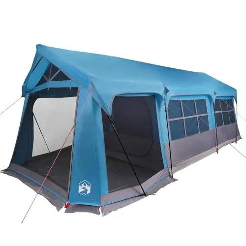 vidaXL 10-Personen Outdoor-Campingzelt - Geräumiges Zelt für bis zu 10 Personen, UV-beständig und wasserfest, ideal für Sommer-Abenteuer mit einfacher Montage und Tragetasche für den leichten Transport.