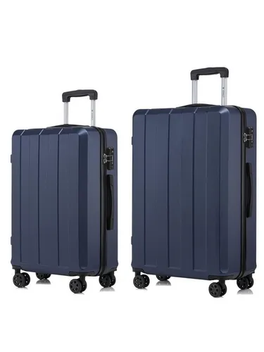 YONSLY Kofferset Hartschalen-Trolley Reisekoffer mit TSA-Schloss und YKK-Zipper, 4 Rollen, (Hartschalen Trolley Set, 2 tlg., L-XL-Set), ABS-Aluminium Hartschalen-Trolleys mit 360°-Doppelrollen für Reisen