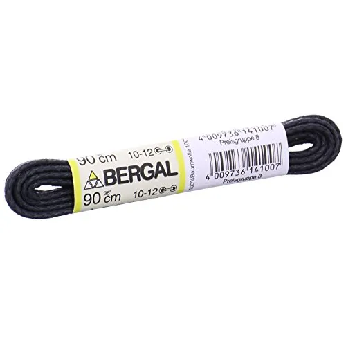 BERGAL 1 Paar Schnürsenkel schwarz - gewachst - rund - Ø 2,5 mm (90 cm)