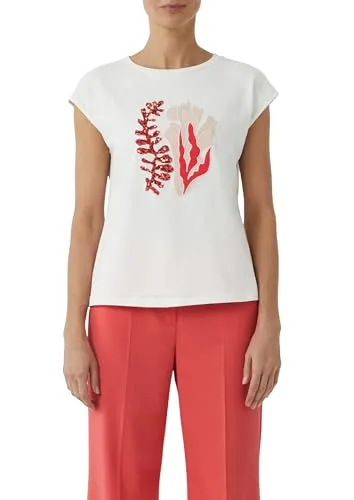 Comma Jersey-T-Shirt mit Pailletten und Artwork