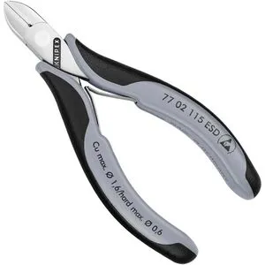 Knipex 77 02 77 02 115 ESD Seitenschneider - Zangen für präzise Schneidarbeiten in Elektronik und Feinmechanik. Mit elektrisch ableitenden Griffen und induktiv gehärteten Schneiden für höchste Präzision und Sicherheit.