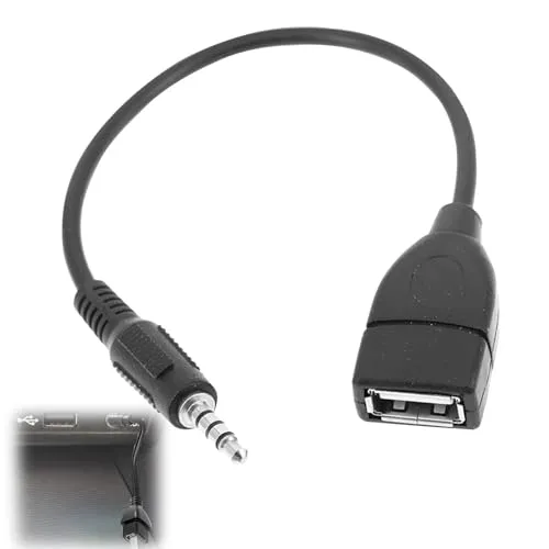 BaZuyunMd 1 Stück A-udio Adapter, Klinke auf USB, USB auf Klinke 3.5 Adapter, 20 cm schwarz, für Autoradios mit MP3-Decoder