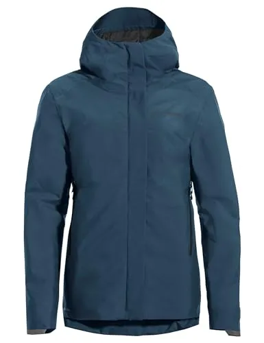 VAUDE Regenjacke Wo Cyclist Warm Rain Jacket DARK SEA - Wasserdichte & winddichte Regenjacke für urbane Radfahrer, mit innovativer Wärmeleistung und verstecktem Reflexprint für erhöhte Sichtbarkeit. Ideal für E-Bikerinnen und nachhaltige Materialien.