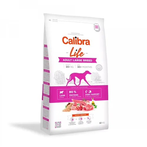 CALIBRA Dog Life Adult Large Breed Lamb - Trockenfutter für große Hunde - Hundefutter mit Lamm für große Rassen, reich an hochwertigen Proteinen und speziell entwickelt für die Bedürfnisse großer Hunde.