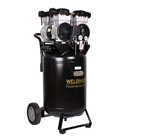 Flüsterkompressor FK 320 pro up - WELDINGER - Kompressor mit 90l Kessel, leise Betriebslautstärke von 48-65 dB und kraftvoller Abgabeleistung von 320 l/min, ideal für professionelle Anwendungen.