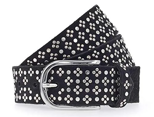 b.belt Ledergürtel mit Dornschließe - Eleganter Gürtel aus geschmeidigem Leder mit stilvollen Metallnieten, perfekt für einen modischen Look und vielseitig kombinierbar.