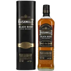 Bushmills BLACK BUSH Irish Whiskey Caviste Edition 43% Vol. 0,7l - Whisky aus der ältesten lizenzierten Brennerei der Welt, perfekt ausgewogen mit fruchtiger Sherry-Süße und würzigen Bourbon-Noten, ideal für besondere Anlässe.