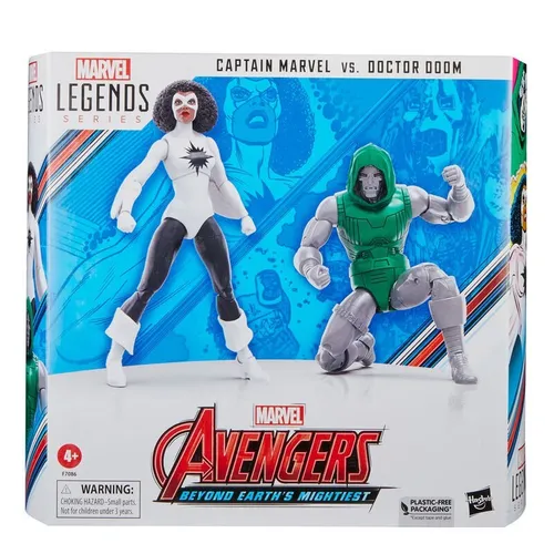 Marvel Hasbro Legends Captain Marvel vs. Doctor Doom 15 cm Actionfiguren - Actionfiguren für Kinder, inspiriert von Marvel Comics, mit 6 Accessoires und voll beweglichen Teilen für interaktiven Spielspaß.