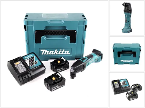 Makita DTM 50 RMJ 18V Akku Multifunktionswerkzeug - Multifunktionswerkzeug mit 2x 4,0 Ah Akku und Ladegerät im praktischen Makpac, ideal für vielseitige Anwendungen im Heimwerkerbereich.