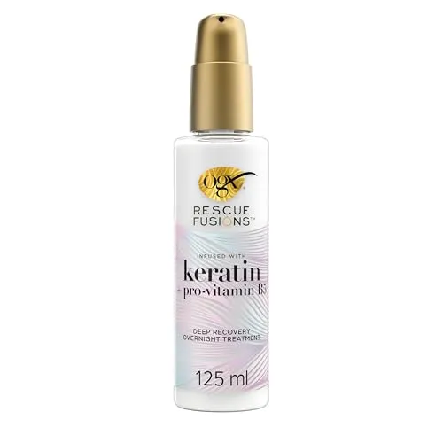 OGX Nachtserum für Haare Rescue Fusions Deep Recovery Overnight Treatment, 125 ml, Restrukturierendes Haarserum mit Keratin und Weizenproteinen, entspannendes Haarserum, das den Schlaf vereint