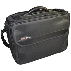 Monolith Pilotenkoffer 2168 – Schwarz - Aktentasche mit herausnehmbarer Inneneinteilung und abnehmbarem Schultertrageriemen, ideal für professionelle Ordnung und Komfort unterwegs.