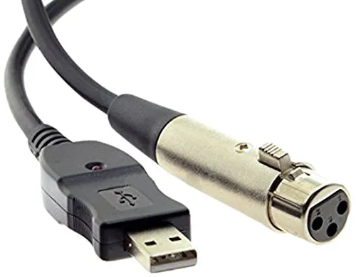 System-S USB A (Male) zu 3pin XLR (Female) Mikrofon Kabel Mic Link-Kabel Adapter 290 cm
