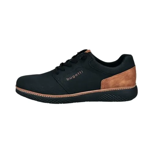 Bugatti Herren Sneakers Schwarz Größe 43 - Herrensneakers von Bugatti in Schwarz, Größe 43 - robust mit rutschhemmender Laufsohle und verstärkter Hinterkappe für optimalen Halt und Komfort.