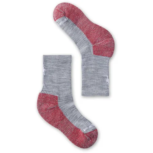 Smartwool Kinder Hike Light Cushion Crew Socken Größe 34 - grau - Sportsocken aus geruchshemmender Merinowolle, ideal für aktive Kinder, mit atmungsaktiven, recycelten Fasern für maximalen Komfort.